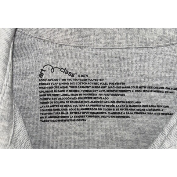 Art Class Boys Grey Button up L/S Fall Winter Shirt sizes S 6-7NWT - Picture 3 of 6